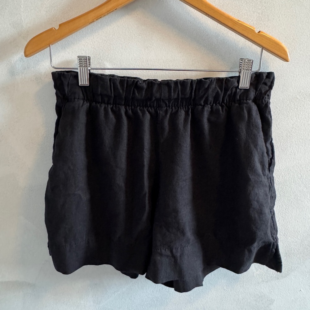 GAP - Black Linen Shorts with Elastic Waist - Size SP